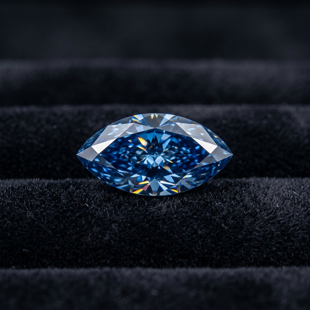 Sovereign Marquise Blue - Marquise Fancy Blue Certified Diamond