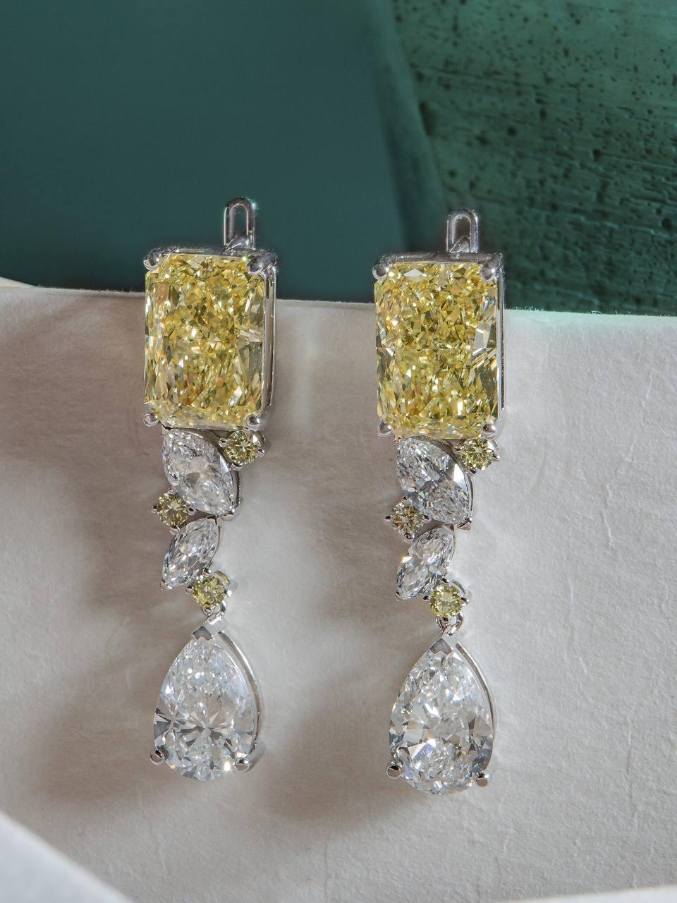 Canary Radiant & Pear Cascade Chandeliers delivered to client in Private Client